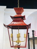 Vintage Red and Gold 4-Light Pagoda Lantern