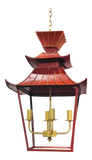 Vintage Red and Gold 4-Light Pagoda Lantern