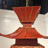 Vintage Red and Gold 4-Light Pagoda Lantern