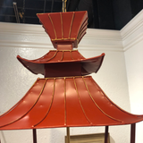 Vintage Red and Gold 4-Light Pagoda Lantern