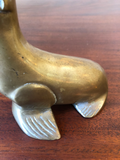 Vintage Solid Brass Seals and Balls Bookends, a Pair