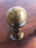 Vintage Solid Brass Seals and Balls Bookends, a Pair