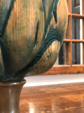 Wooden Artichoke on Brass Pedestal