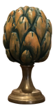 Wooden Artichoke on Brass Pedestal