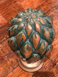 Wooden Artichoke on Brass Pedestal