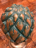 Wooden Artichoke on Brass Pedestal