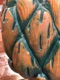 Wooden Artichoke on Brass Pedestal